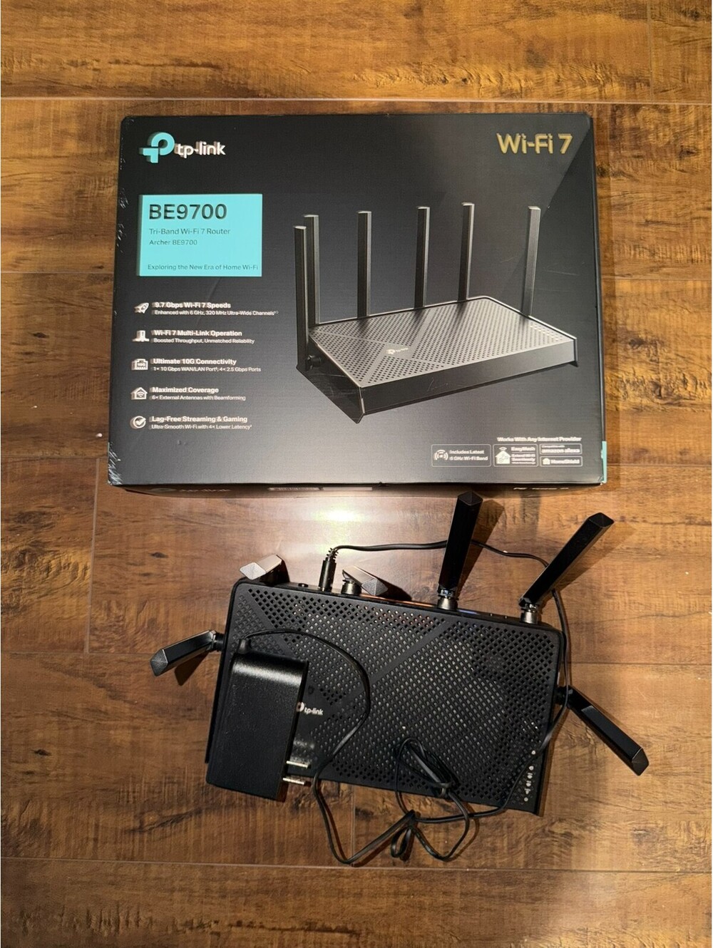 TP-LINK Archer BE800 BE19000 Tri-Band 4-Port Wireless Router - Black Tested Work